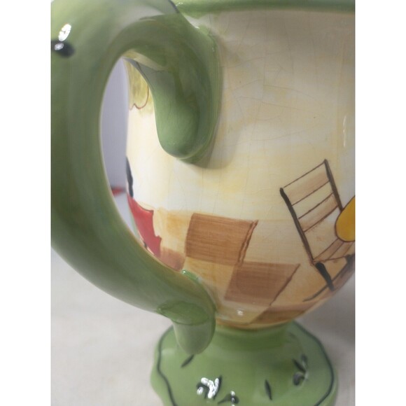 Jennifer Brinley Bistro Coffe Mug Cup Certified International Pedestal Set Of 3 - Picture 12 of 16